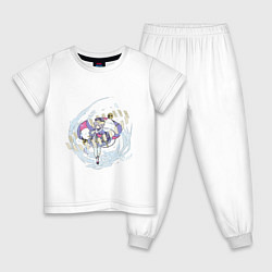 Пижама хлопковая детская Ци Ци готова к бою, цвет: белый
