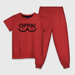 Пижама хлопковая детская OPPAI как у Сайтамы One Punch-Man, цвет: красный