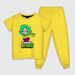 Пижама хлопковая детская Лола Brawl Stars art, цвет: желтый