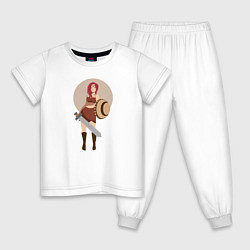 Пижама хлопковая детская Амазонка Селли, цвет: белый