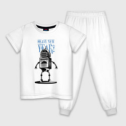 Пижама хлопковая детская Heavy New Robot Year!, цвет: белый