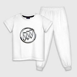 Пижама хлопковая детская Buick Big Logo, цвет: белый