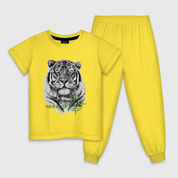 Пижама хлопковая детская Год белого тигра 2022, цвет: желтый