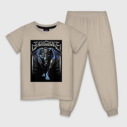 Пижама хлопковая детская Metallica - thrash metal style, цвет: миндальный