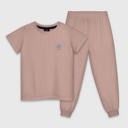 Пижама хлопковая детская Buick Mini color logo, цвет: пыльно-розовый