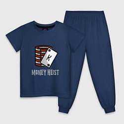 Пижама хлопковая детская Money Heist King, цвет: тёмно-синий