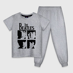 Пижама хлопковая детская The Beatles - legendary group! цвета меланж — фото 1