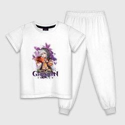 Пижама хлопковая детская Рэйзор Razor Genshin Impact, цвет: белый