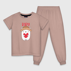 Пижама хлопковая детская Family Baby Bear цвета пыльно-розовый — фото 1