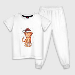 Пижама хлопковая детская ТИГРЁНОК-22, цвет: белый