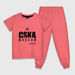 Пижама хлопковая детская CSKA since 1911, цвет: коралловый