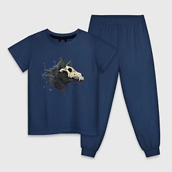Пижама хлопковая детская Cool wolf, цвет: тёмно-синий