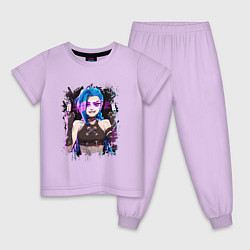 Пижама хлопковая детская JINX SHOOT ARCANE LOL, цвет: лаванда