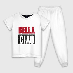 Пижама хлопковая детская Bella Ciao - Money Heist, цвет: белый