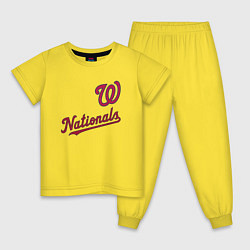 Пижама хлопковая детская Washington Nationals - baseball team!, цвет: желтый