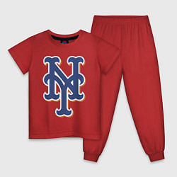 Пижама хлопковая детская New York Mets - baseball team, цвет: красный