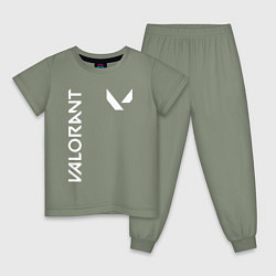Пижама хлопковая детская Valorant - Logo, цвет: авокадо