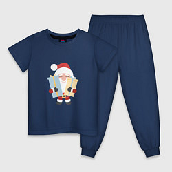 Пижама хлопковая детская Подарки от дедушки, цвет: тёмно-синий