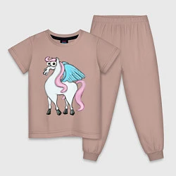Пижама хлопковая детская Загадочный Пегас, цвет: пыльно-розовый