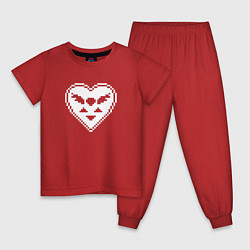 Пижама хлопковая детская Deltarune - Сердце, цвет: красный