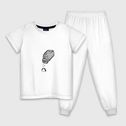 Пижама хлопковая детская Граффити хлорид натрия, цвет: белый