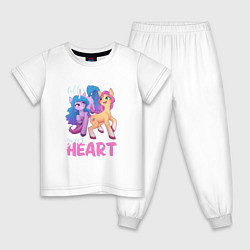 Пижама хлопковая детская My Little Pony Follow your heart, цвет: белый