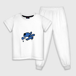 Пижама хлопковая детская Граффити собачка, цвет: белый