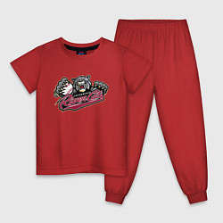 Пижама хлопковая детская Sacramento River Cats - baseball team, цвет: красный