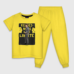 Пижама хлопковая детская Zeffirelli, цвет: желтый