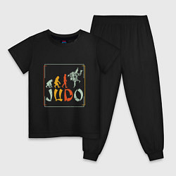 Пижама хлопковая детская Judo Warriors, цвет: черный