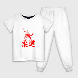 Пижама хлопковая детская Fighter - Judo, цвет: белый
