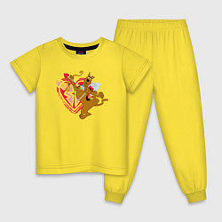 Пижама хлопковая детская SD cupid, цвет: желтый