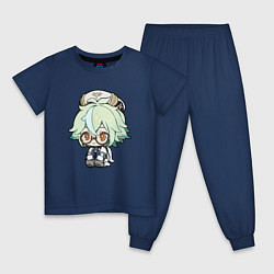 Пижама хлопковая детская Сяо Genshin Impact 07, цвет: тёмно-синий