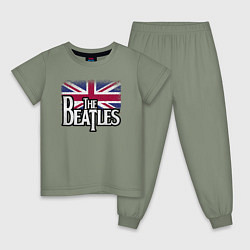 Пижама хлопковая детская The Beatles Great Britain Битлз, цвет: авокадо