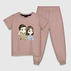 Пижама хлопковая детская Сон Чжун Ки 01, цвет: пыльно-розовый