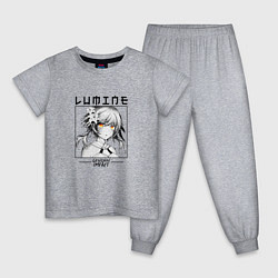 Пижама хлопковая детская Люмин Lumine, Genshin Impact, цвет: меланж