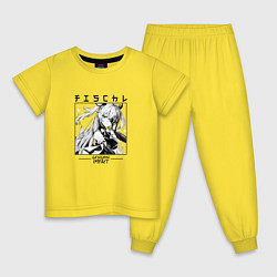 Пижама хлопковая детская Фишль Fischl, Genshin Impact, цвет: желтый