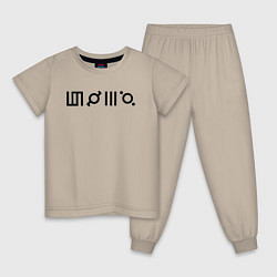 Пижама хлопковая детская 30 Seconds to Mars - Логотип, цвет: миндальный