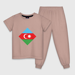 Пижама хлопковая детская Flag Azerbaijan, цвет: пыльно-розовый