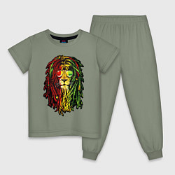Пижама хлопковая детская Jam lioN, цвет: авокадо