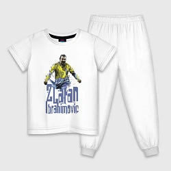 Пижама хлопковая детская Zlatan Ibrahimovich - Milan, цвет: белый