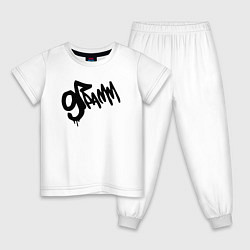 Пижама хлопковая детская 9 грамм Logo, цвет: белый