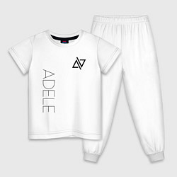 Пижама хлопковая детская Адель логотип с надписью, цвет: белый