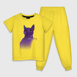 Пижама хлопковая детская Sweet Kitty, цвет: желтый
