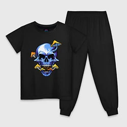 Пижама хлопковая детская Skull & Mushrooms, цвет: черный