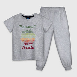 Пижама хлопковая детская Trade, цвет: меланж