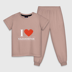 Пижама хлопковая детская Я Люблю Казахстан, цвет: пыльно-розовый