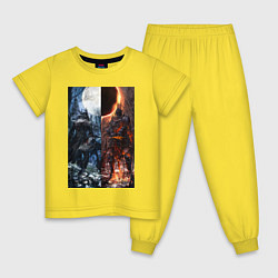 Пижама хлопковая детская Dark Souls x Bloodborne Дарк Соулс, цвет: желтый