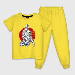 Пижама хлопковая детская Боевые искусства космонавтов, цвет: желтый