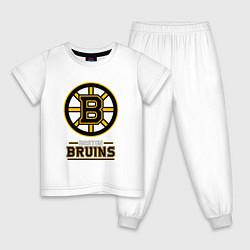 Пижама хлопковая детская Boston Bruins , Бостон Брюинз, цвет: белый